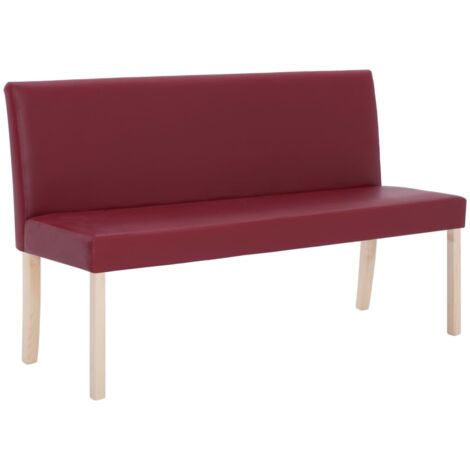 Banqueta 139,5 cm sintética rojo burdeos 020010807