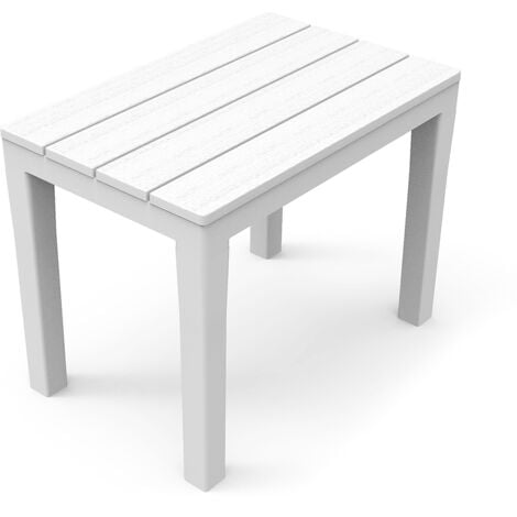 PROGARDEN Banqueta color blanco para exterior 38,5 x 60 x 45 cm