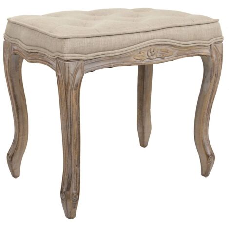 Banqueta de madera tapizada 50x35x47h cm