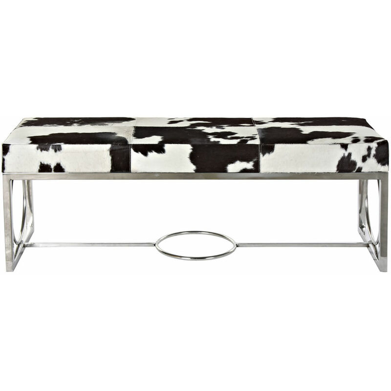 

Banqueta DKD Home Decor Blanco Negro Piel Acero (122 x 41 x 44 cm)