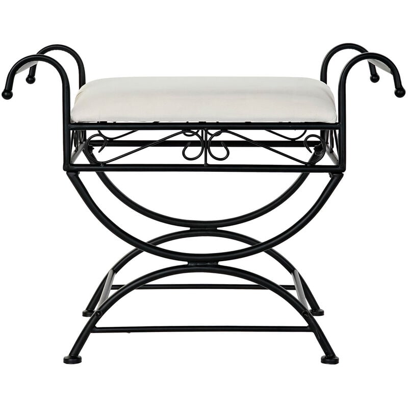 

Banqueta DKD Home Decor Blanco Negro Poliéster Forja (69 x 41 x 65 cm)