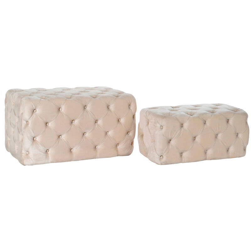 

Banqueta DKD Home Decor Crema Poliéster Madera MDF (2 pcs)