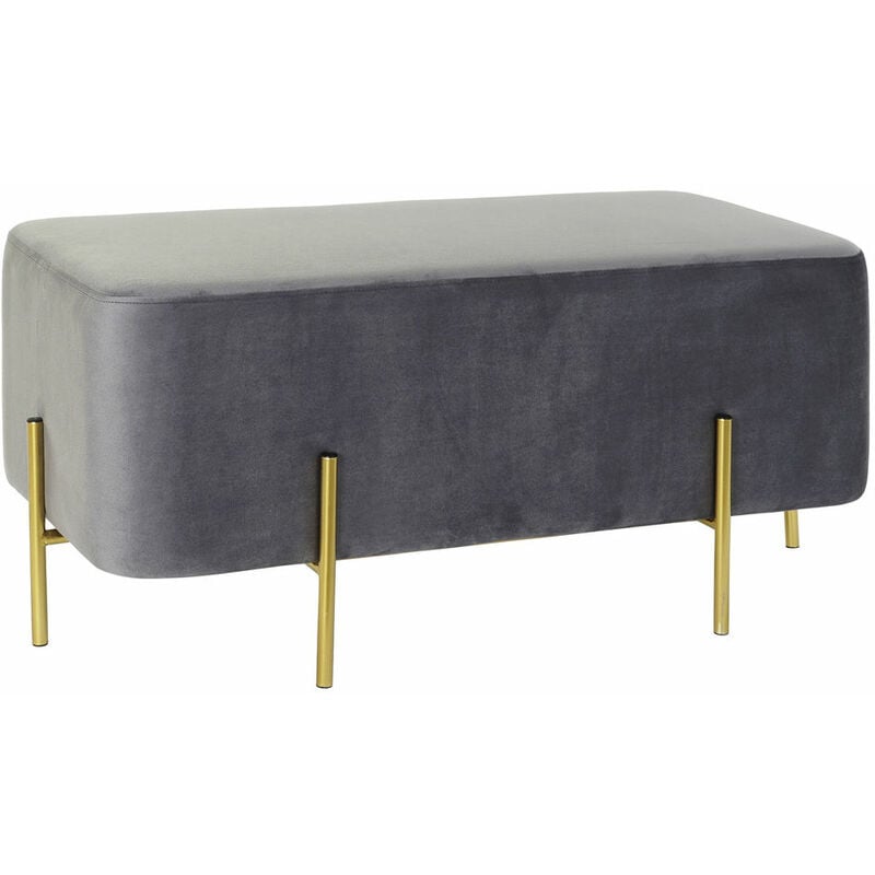 

Banqueta DKD Home Decor Gris Poliéster Metal Dorado (91 x 46.5 x 42 cm)