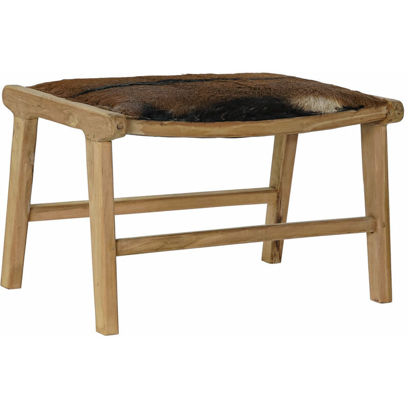

Banqueta DKD Home Decor Marrón Piel Teca (65 x 47 x 42 cm)
