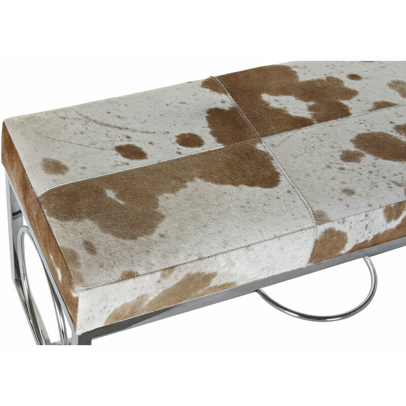 

Banqueta dkd home decor piel acero marrón claro (122 x 41 x 44 cm) - Rogal