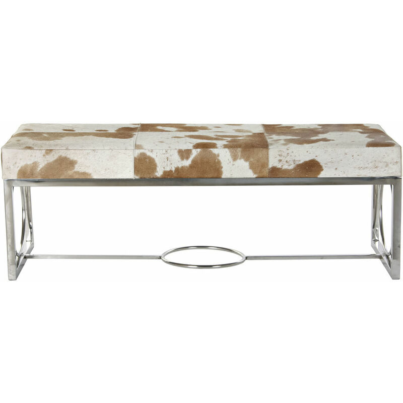 

Banqueta DKD Home Decor Piel Acero Marrón claro (122 x 41 x 44 cm)