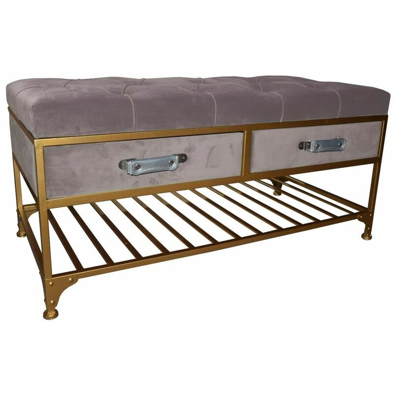 

Banqueta DKD Home Decor Rosa Poliéster Metal Dorado (100 x 48 x 48 cm)