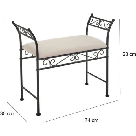 Banqueta pie de cama de metal