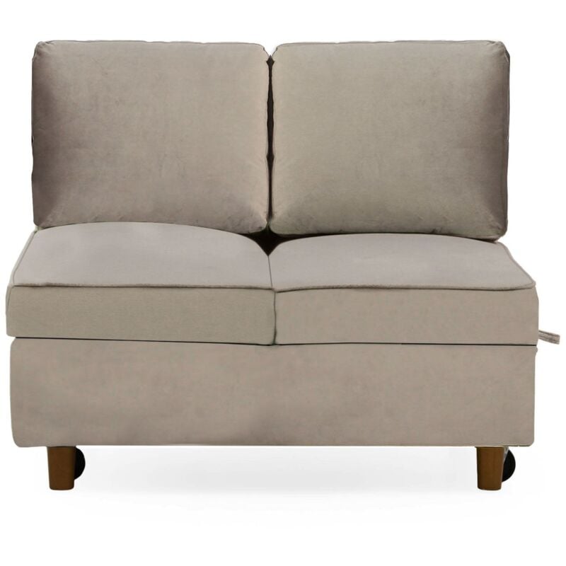 Cotecosy - Banquette 2 places convertible Zinez Velours Taupe