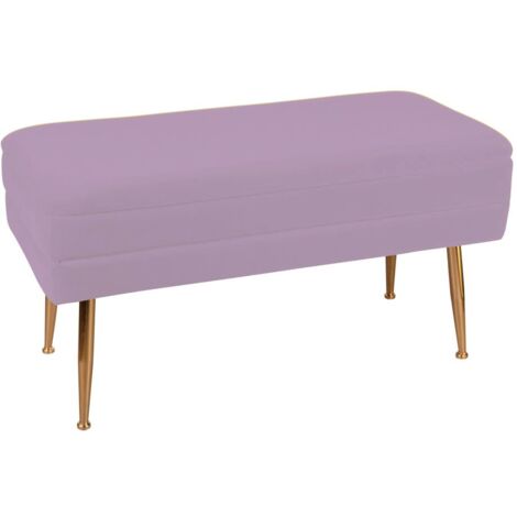 Banquette 2 places tissu rose pieds dorés TIM