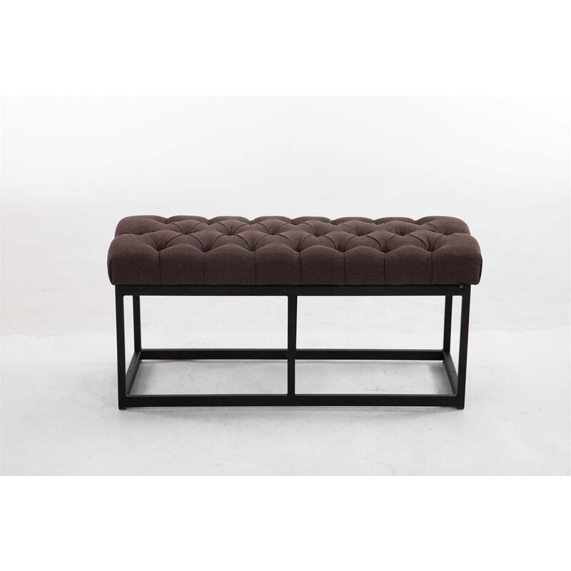 Banc avec cadre en métal noir et siège de 100 cm en différentes couleurs tissu colore : marron