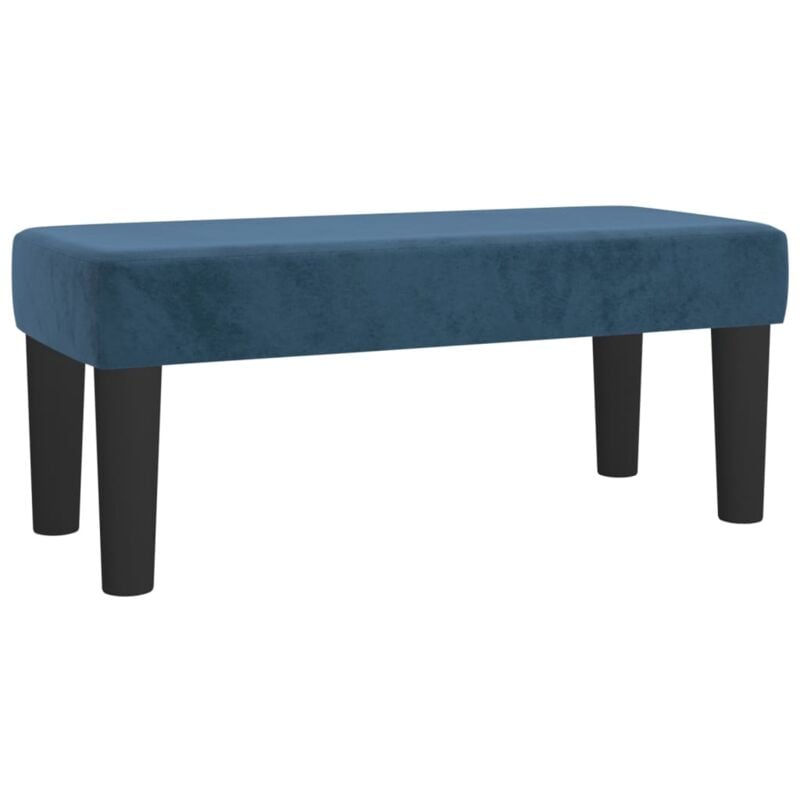 Décoshop26 - Banquette banc bout de lit 70 x 30 x 30 cm en velours bleu DEC024667