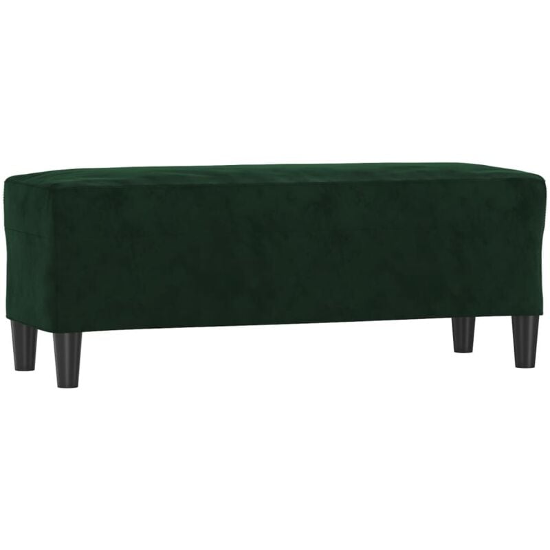 Banquette banc d'entrée bout de lit 100 x 35 x 41 cm en velours vert DEC024688