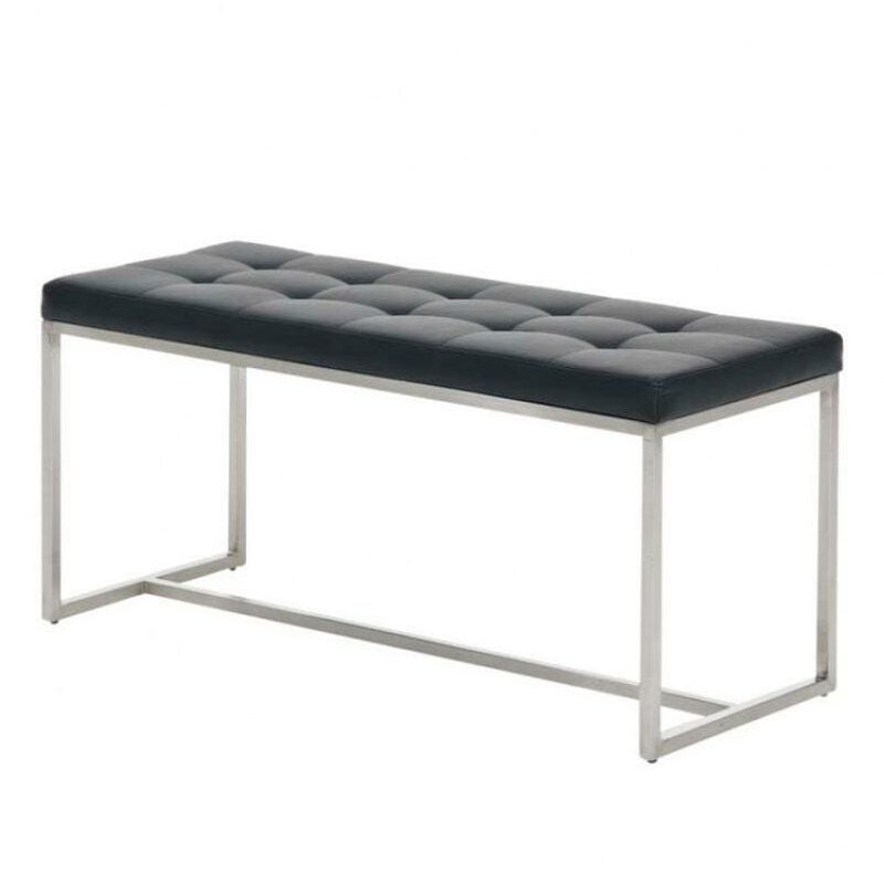 Banc interne 2 sièges dans un banc en cuir écologique farci des couleurs élégantes farcis différentes couleurs Couleur : Noir