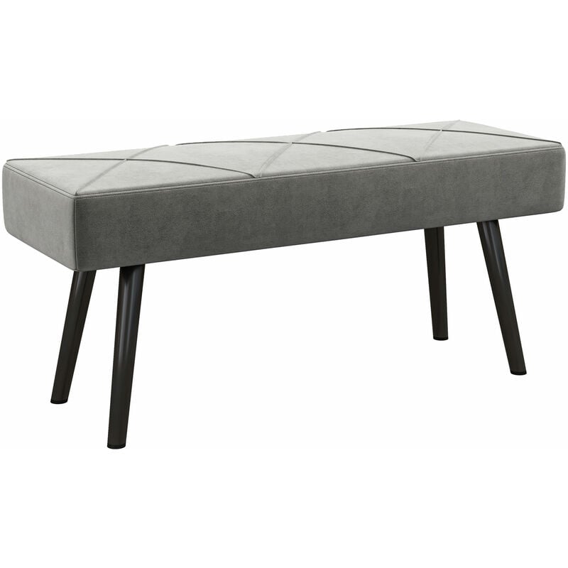 Homcom - Banquette bout de lit design contemporain noir gris - Gris