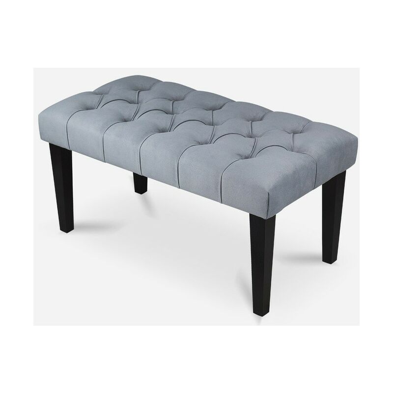 Azura Home Design - Banquette, bout de lit gris 80x40x40 cm