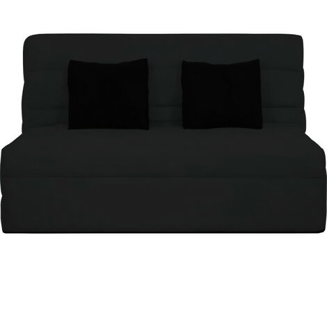 Banquette BZ 2 places - DUNLOPILLO - ReVEUR - Matelas Slyde 188x138 - Pearl noir