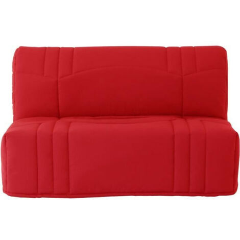 Banquette BZ DREAM - Tissu 100% Coton rouge - Couchage 140x190 cm - Classique - Moelleux