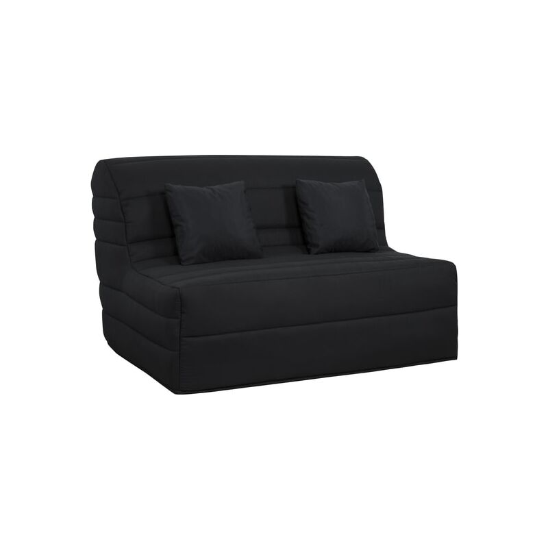Les Tendances - Canapé lit Alix bz 140 mousse 35 kg couette noire