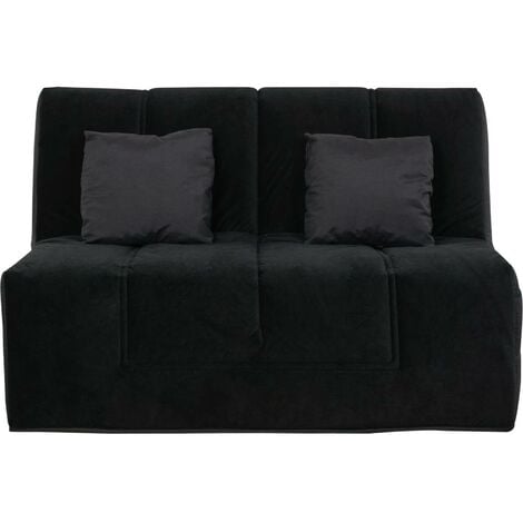 RELAXIMA Banquette Slyde 140 LOS ANGELES angel noir - matelas Dunlopillo - angel noir