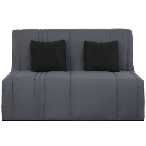 Banquette BZ SIMMONS EVASION 2 places tissu gris perle - Matelas 188x138 cm 13 cm