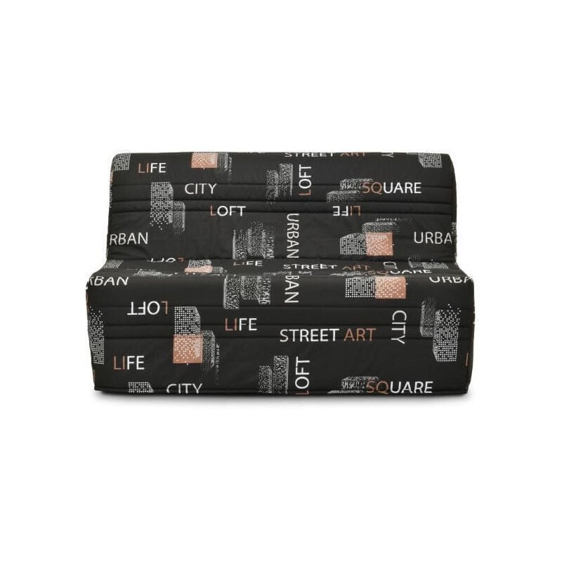 Banquette bz - Tissu Noir - L143 x P97 x H89 cm - Joe