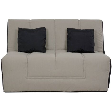 Banquette BZ WASHINGTON 140x190, matelas Simmons, coton gris