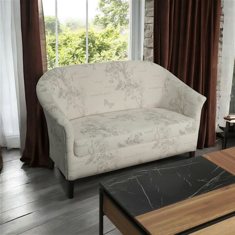 Banquette cabriolet 2 places tissu papillon gris mira