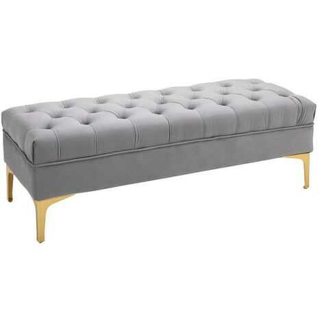 Banquette capitonnée MADELEINE gris clair