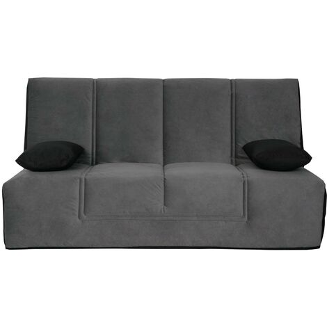 Banquette CC HOUSTON 130x190, matelas Simmons, angel gris