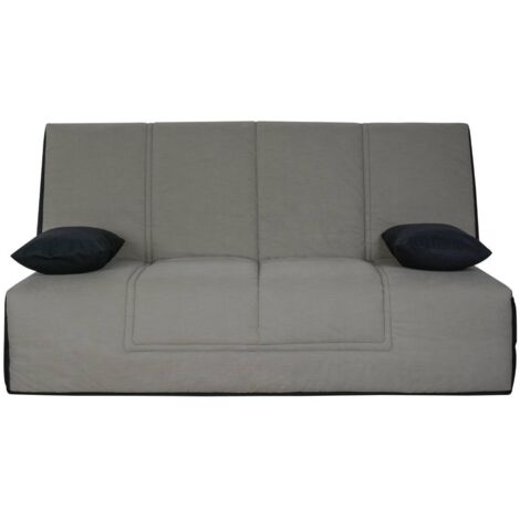 Banquette CC WASHINGTON 130x190, matelas Simmons, coton gris
