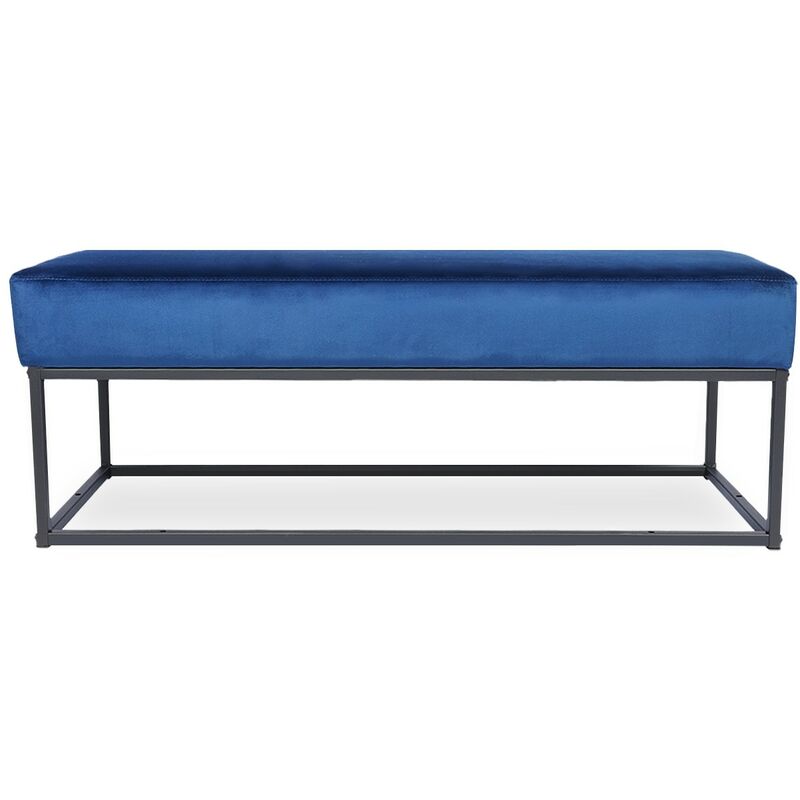 Banquette 2 places Bleu Velours Pas cher Contemporain