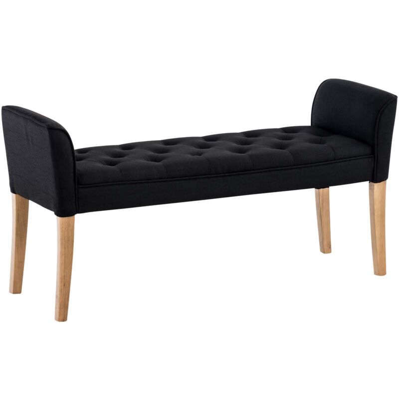 Banquette style Chersterfield Cleopatra en tissu Noir Antique clair