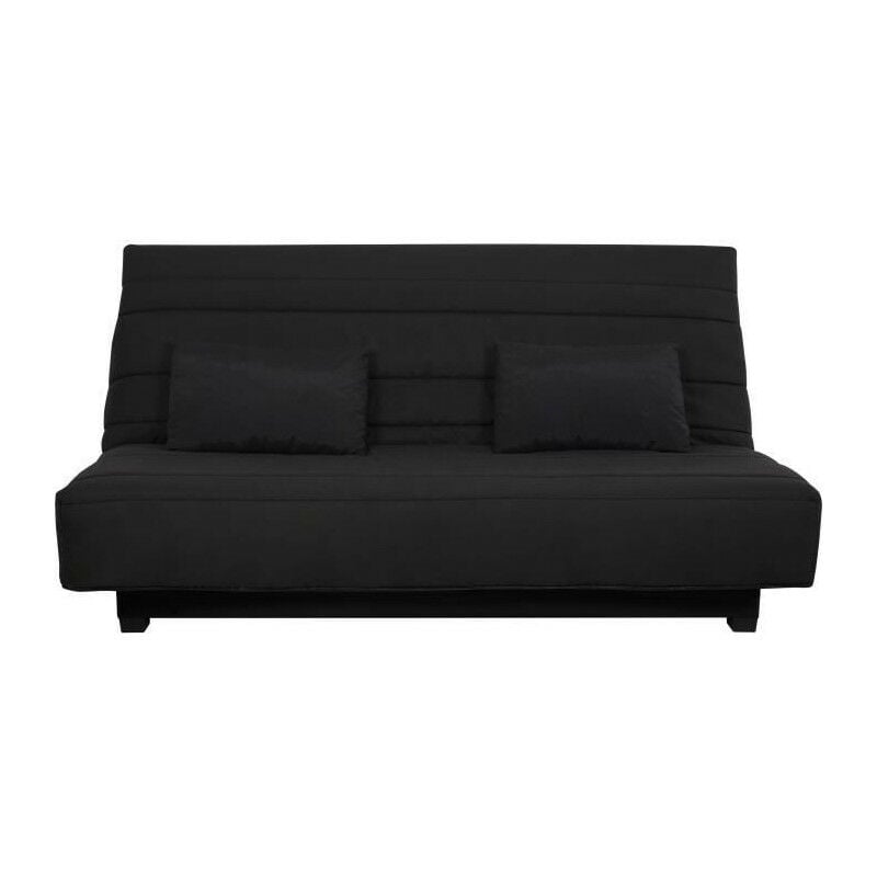 Dunlopillo - Banquette Clic clac 2 places reveur - Tissu noir - Matelas Couchage 188x128 cm