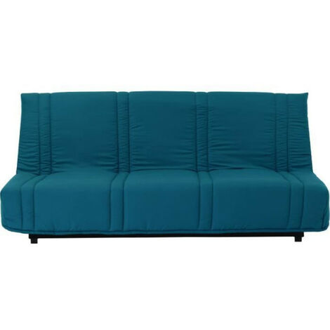 Banquette clic clac 3 places - Bleu canard - 100% coton - L 193 x P 92 cm - LENA