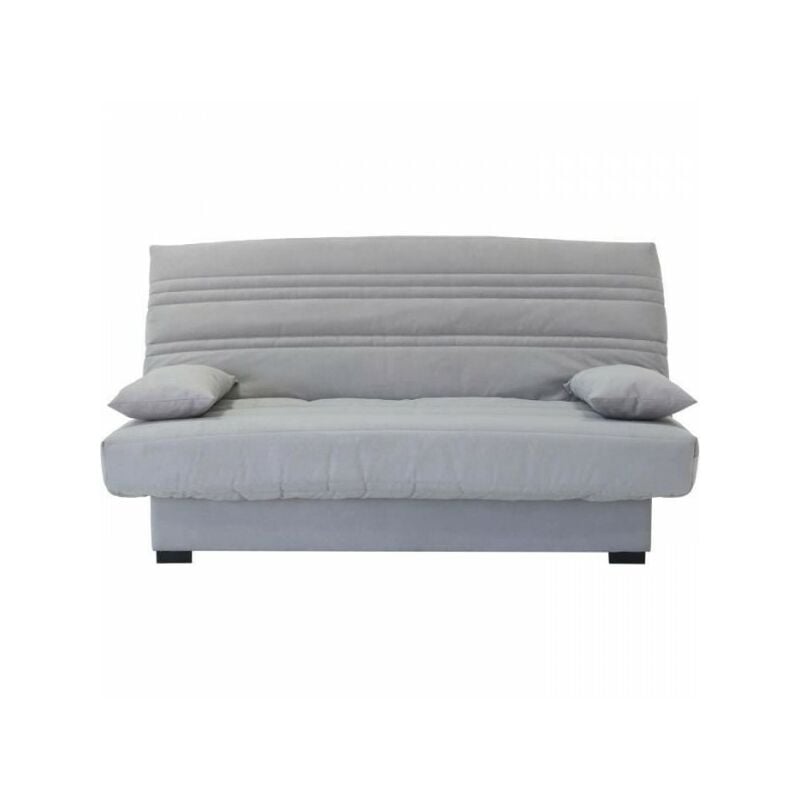 Sans Marque - Banquette clic clac 3 places - Matelas 17 cm - Tissu gris clair - L199 x P96 x H103 cm - CHLoe