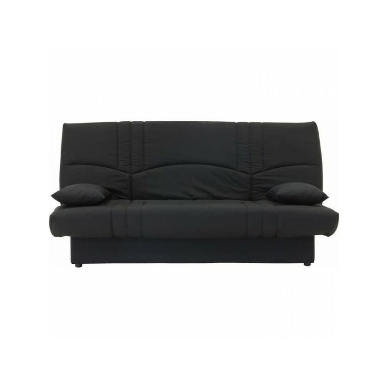 Banquette clic clac 3 places - Tissu noir - L 190 x P 92 cm - DREAM - Style Contemporain