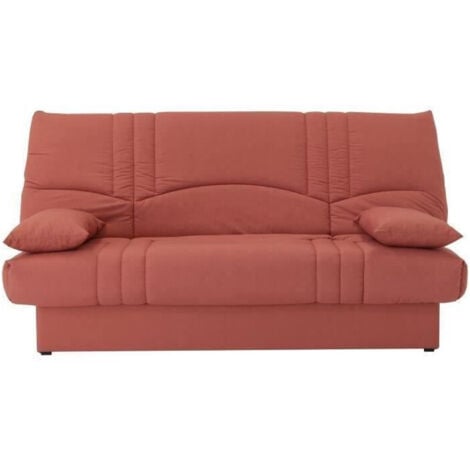 LES TENDANCES Banquette clic clac 3 places - tissu Terracotta - Style contemporain - L 190 x P 92 cm - DREAM