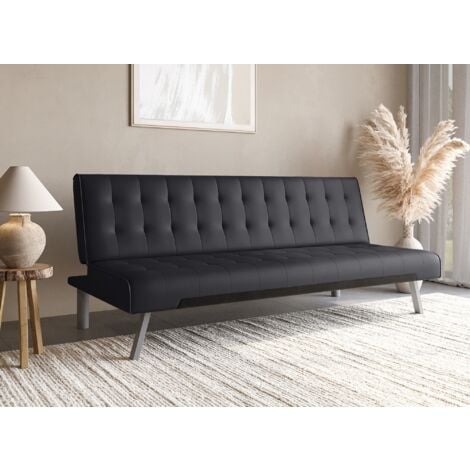 DECO IN PARIS Banquette clic-clac capitonné design noir KEDY