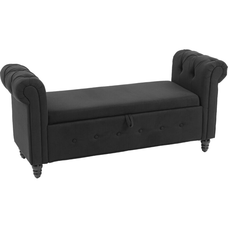 HOMCOM - Banc de rangement - Lin (100% polyester) - 146.5x49x72cm - noir