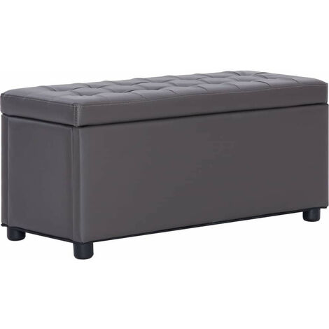 Banquette coffre de rangement faux cuir Mouby - Élégance et polyvalence-Gris