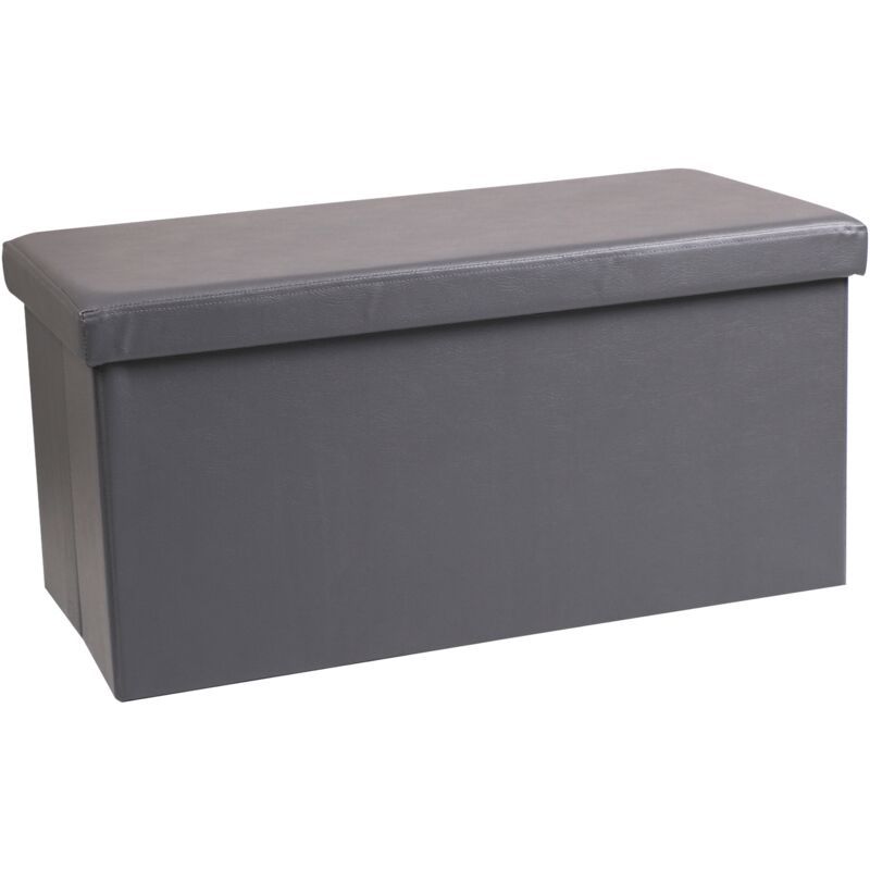 Banquette Coffre de Rangement Similicuir Gris