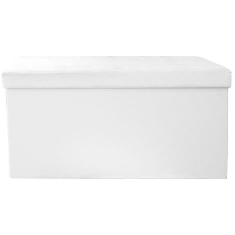 Banquette Coffre Pliable Design "Alana" 76cm Blanc