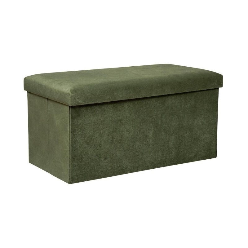 Banquette Coffre Pliable en Velours 'Lilou' 76cm Kaki