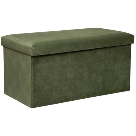Banquette Coffre Pliable en Velours "Lilou" 76cm Kaki