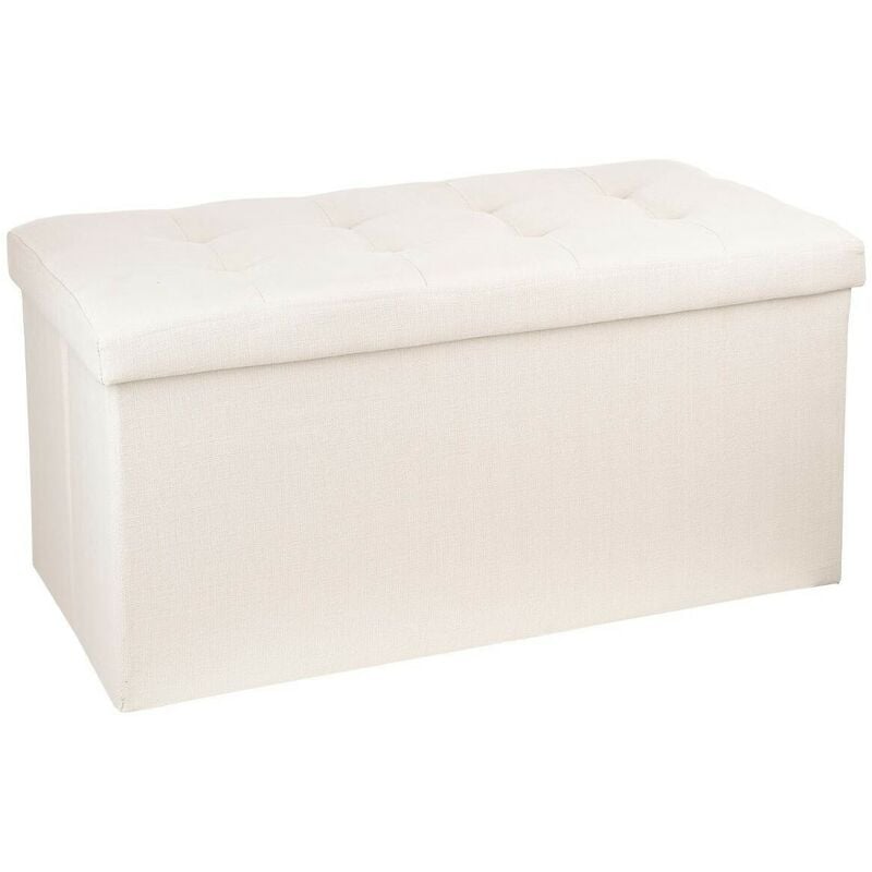 Pouf Pliable En Velours Lysandre Beige Atmosphera