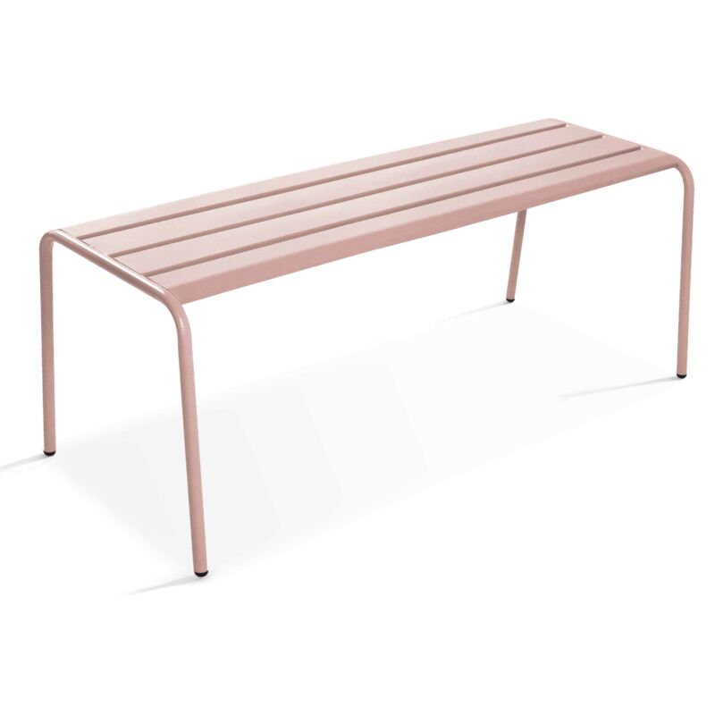 Banc de jardin en acier rose poudré - Palavas