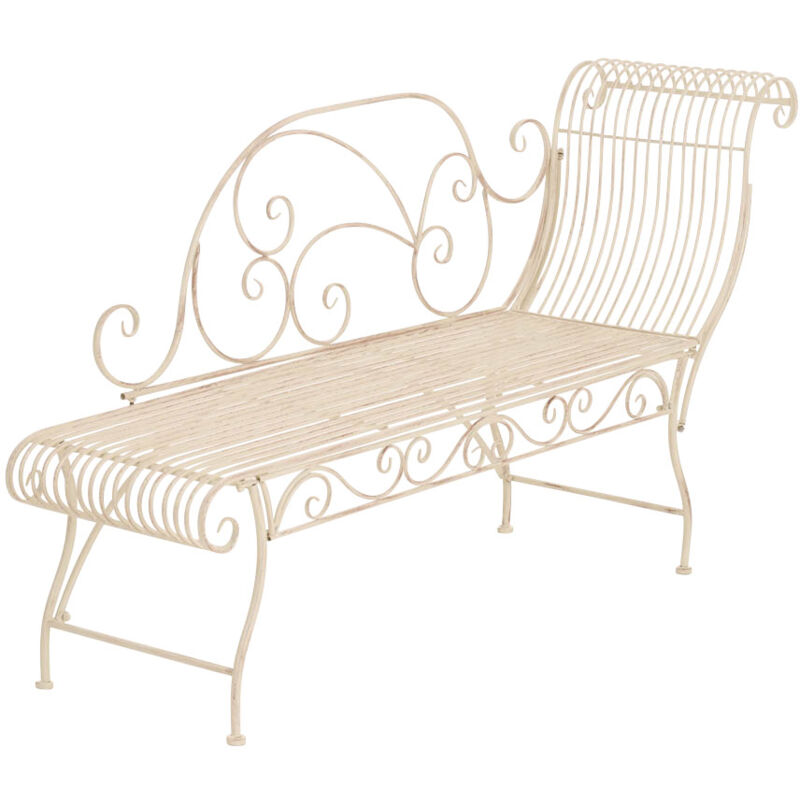 Banc de jardin karma dans la crème d'antica métallique