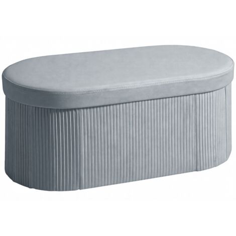 Banquette de rangement pliable, rembourrée effet velours pour salon 76 x 38 x 35 cm gris foncé