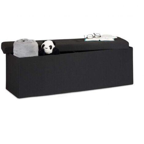Banquette de rangement pliable tissu lin